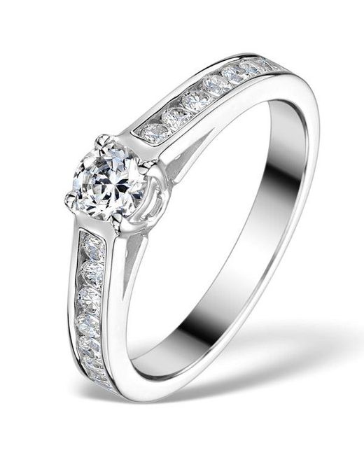 The Diamond Store Metallic Sidestone Lab Diamond Ring Alexa 0.95Ct H/Si1