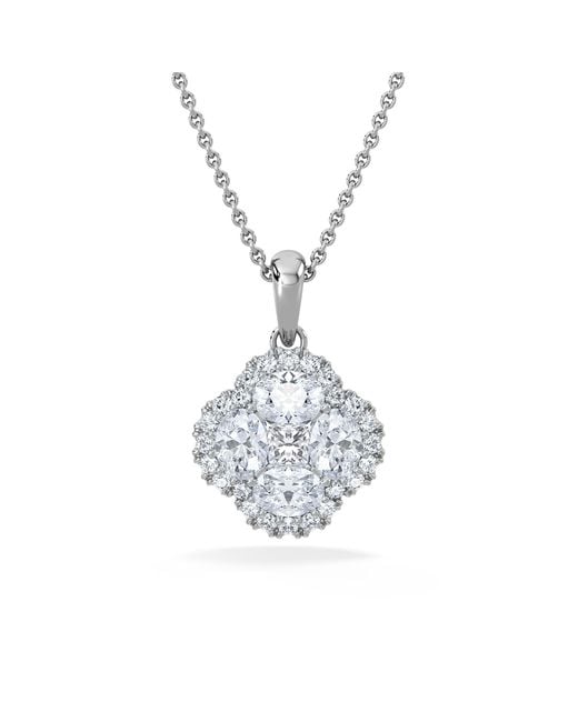 The Diamond Store Metallic Alegria 1.00Ct Lab Diamond Halo Pendant Necklace