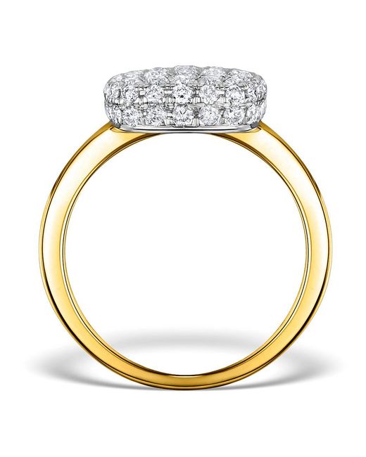 The Diamond Store Metallic Diamond Pave Cushion Ring 1.25Ct H/Si
