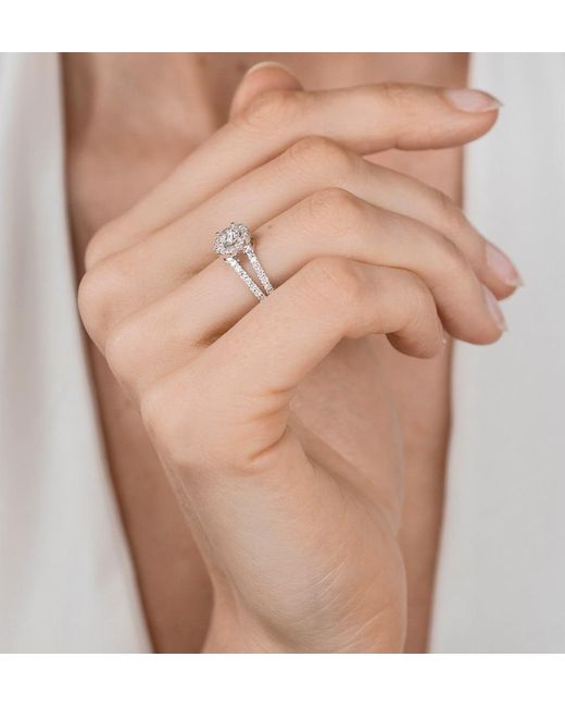 The Diamond Store White Carly Gia Diamond Engagement Side Stone Ring 1.58Ct G/Si2