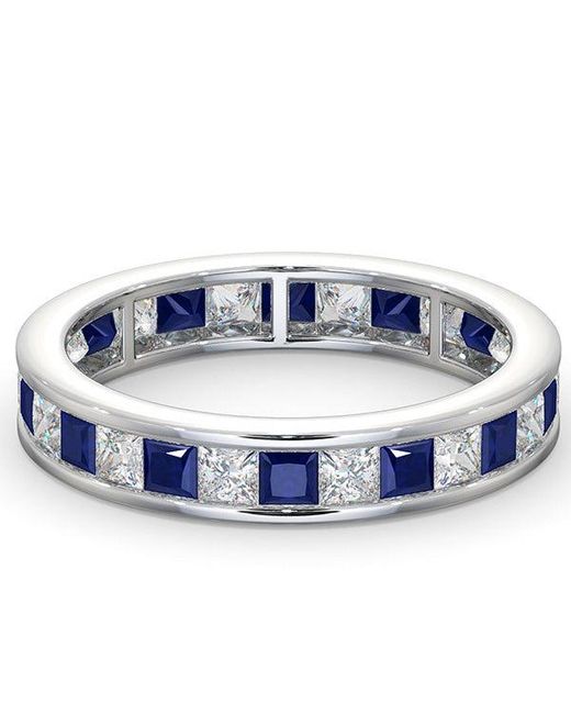 The Diamond Store Blue Eternity Ring Lauren Diamonds G/Vs And Sapphire 2.30Ct