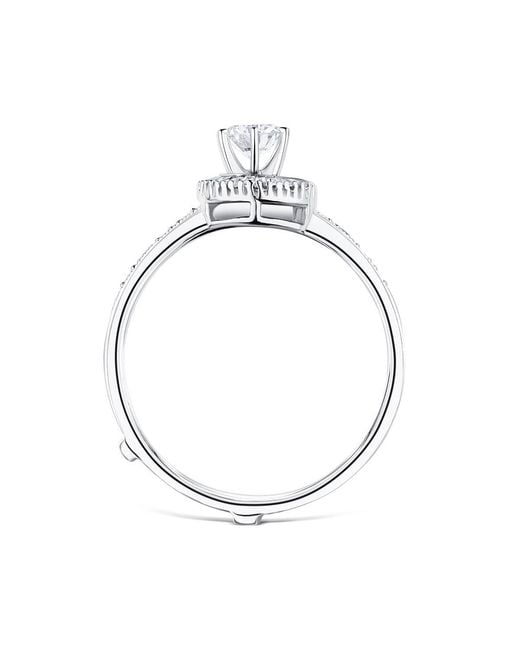 The Diamond Store White Diamond 0.65Ct And 9K Solitaire Ring With Shoulders
