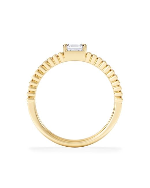 The Diamond Store Metallic Flute 0.50Ct Assher Cut Lab Grown Diamond Solitaire Ring 18K