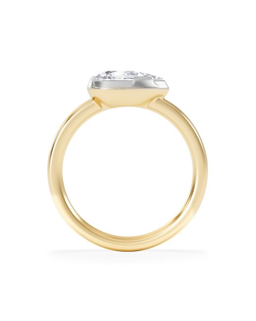 The Diamond Store Metallic East West 1.00Ct Pear Cut Lab Diamond Solitaire Engagement Ring