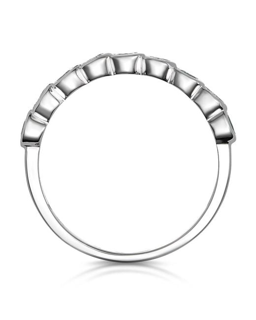 The Diamond Store Metallic Stellato Emerald And Diamond Eternity Ring