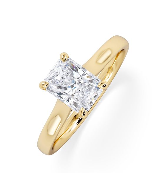 The Diamond Store Metallic Amora Radiant 1.00Ct Lab Diamond Engagement Ring F/Vs1 Set