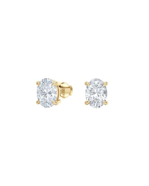 The Diamond Store Metallic 2.00Ct Oval Cut Lab Diamond Stud Earrings