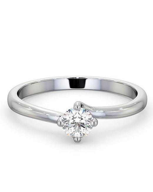 The Diamond Store Metallic Lily Certified Lab Diamond Engagement Ring 0.33Ct G/Si1 Platinum