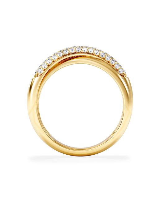 The Diamond Store Metallic Crossover Set Lab Diamond Pave Ring 0.35Ct In18K Vermeil