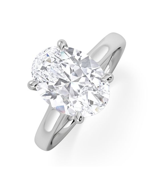The Diamond Store White Amora Oval 3.00Ct Lab Diamond Engagement Ring G/Vs1 Set
