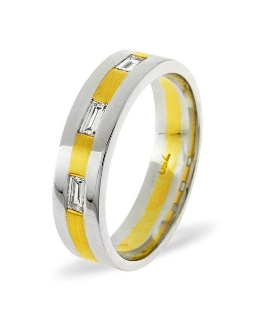 The Diamond Store Yellow Lilly 0.14Ct G/Vs Diamond And 18K Two Tone Wedding Ring for men