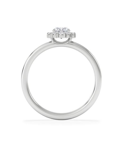 The Diamond Store White The Fleur Halo 0.50Ct H/Si Round Cut Lab Diamond Ring