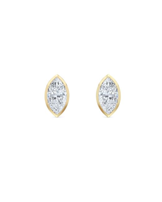 The Diamond Store Metallic Bezel Set 2.00Ct Marquise Cut Lab Diamond Stud Earrings