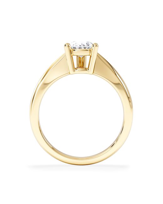 The Diamond Store Metallic Naomi Pear Cut Lab Diamond Engagement Ring 1.00Ct H/Si