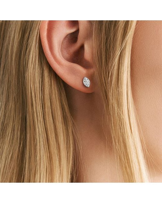 The Diamond Store Metallic Bezel Set 0.50Ct Marquise Cut Lab Diamond Stud Earrings