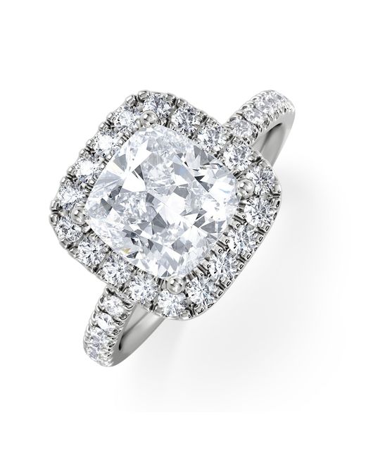 The Diamond Store White 2.60Ct Beatrice Lab Diamond Halo Engagement Ring 18K F/Vs1