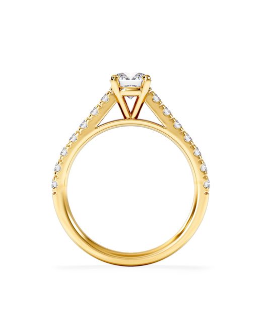 The Diamond Store Metallic Natalia Gia Diamond Engagement Side Stone Ring 18K 1.15Ct G/Vs2
