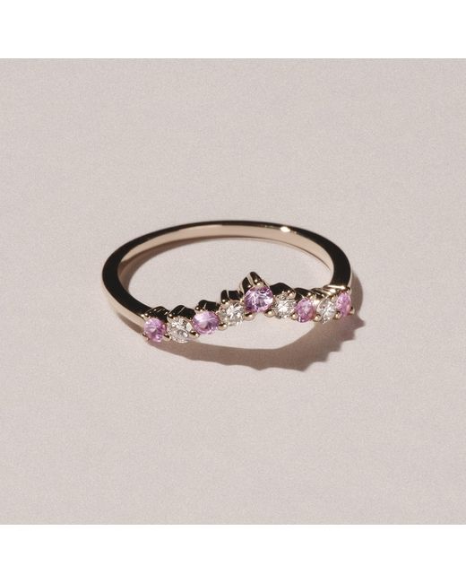 The Diamond Store Metallic Starlit Sapphire And Lab Diamond Wishbone Ring