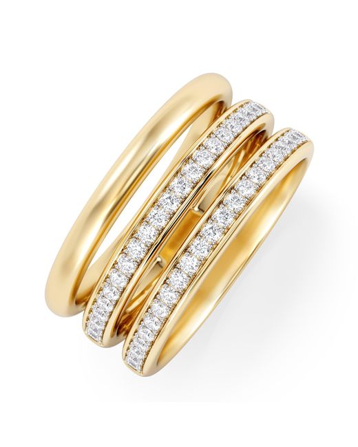 The Diamond Store Metallic Trinity Curve 0.20Ct Lab Diamond Stacking Ring