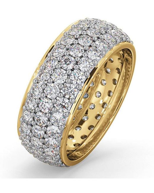 The Diamond Store Metallic 3Ct G/Vs Diamond 18K Full Band Ring for men