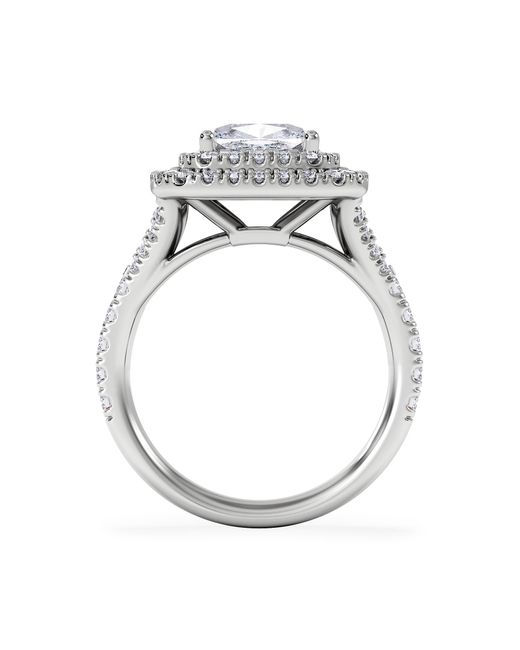 The Diamond Store Metallic Anastasia Lab Diamond Halo Engagement Ring 18K 2.70Ct F/Vs1