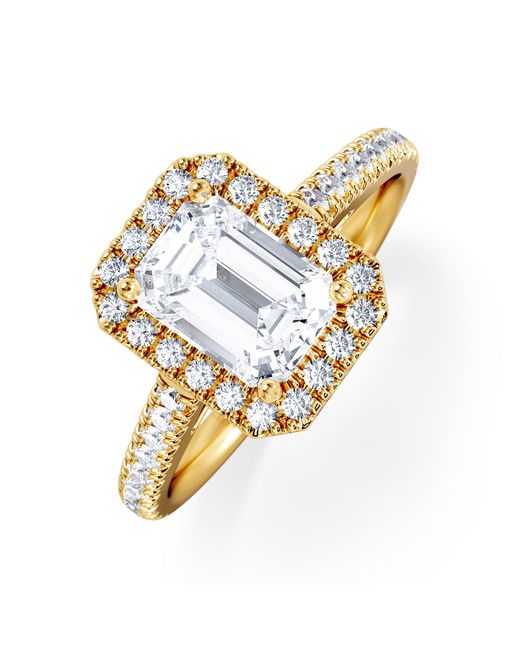 The Diamond Store Metallic Annabelle Lab Diamond Halo Engagement Ring