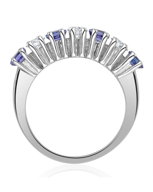 The Diamond Store Blue Tanzanite 0.70Ct And Diamond Ring 0.50Ct 18K