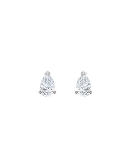 The Diamond Store White 1.00Ct Pear Cut Lab Diamond Stud Earrings