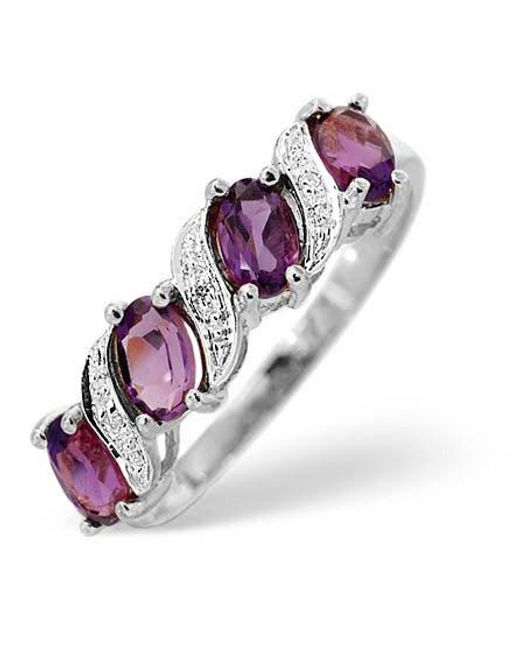 The Diamond Store Metallic Amethyst 0.74Ct And Diamond 9K Ring