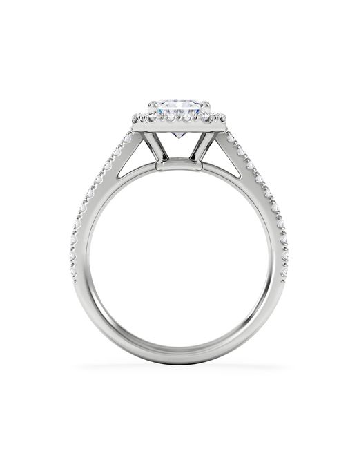 The Diamond Store White Annabelle Lab Diamond Halo Engagement Ring 18K 2.15Ct F/Vs1
