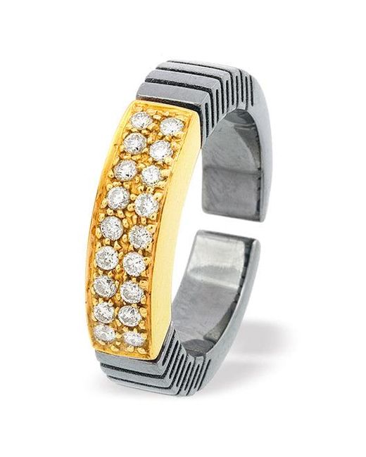 The Diamond Store Metallic 18K And Titanium Ring Dia 0.22Ct