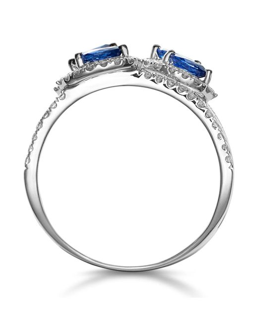 The Diamond Store Blue Sapphire And Diamond Statement Ring