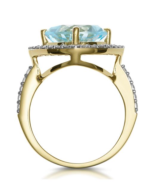 The Diamond Store Blue 5.40Ct Topaz And Diamond Asteria Statement Ring
