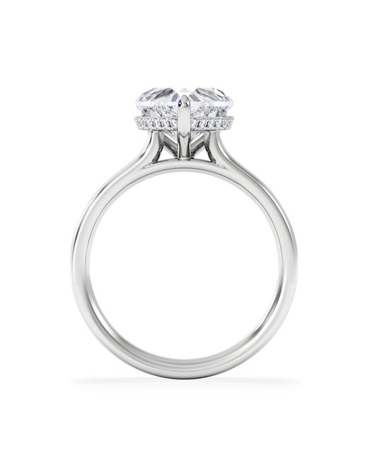 The Diamond Store White Amora Heart 2.09Ct Hidden Halo Lab Diamond Engagement Ring F/Vs Set