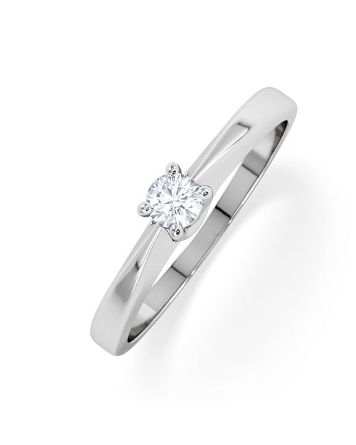 The Diamond Store White Naomi Lab Diamond Engagement Ring 0.15Ct H/Si