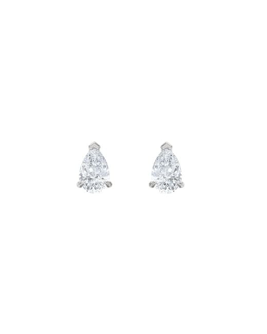 The Diamond Store White 1.00Ct Pear Cut Lab Diamond Stud Earrings