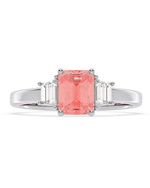 The Diamond Store Pink Erika Lab Diamond 1.70Ct Emerald Cut Ring