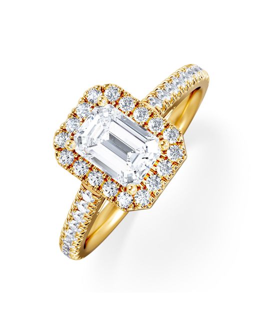 The Diamond Store Metallic Annabelle Lab Diamond Halo Engagement Ring