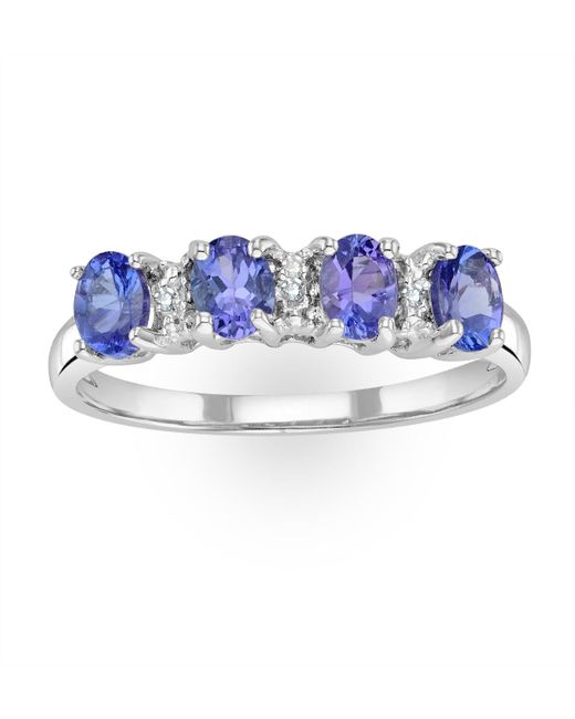 The Diamond Store Blue Tanzanite 0.76Ct And Diamond 9K Ring