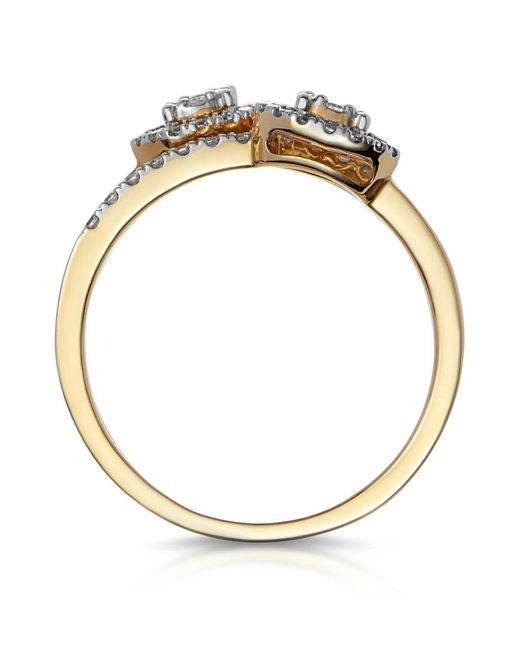 The Diamond Store Metallic 0.55Ct Asteria Collection Wide Diamond Halo Ring