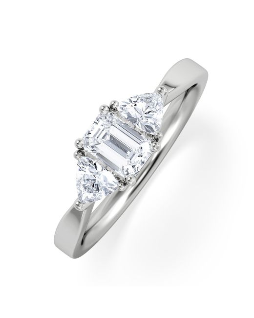 The Diamond Store White Aurora Lab Diamond Emerald Cut And Trillion 1.00Ct Ring