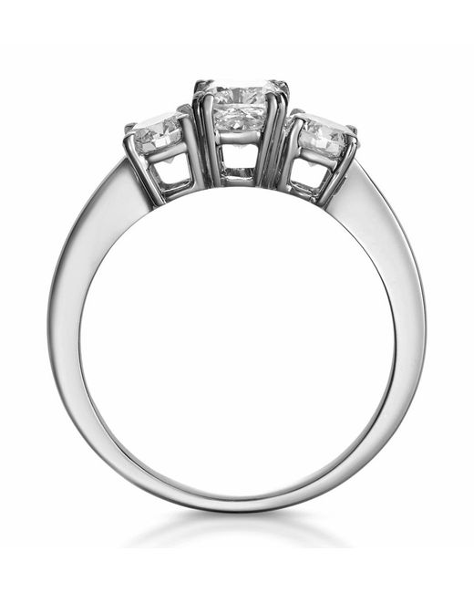 The Diamond Store Metallic 3 Stone Meghan Lab Diamond Engagement Ring 1.7Ct F/Vs1 18K
