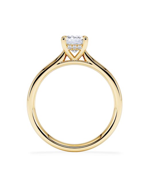 The Diamond Store Metallic Amora Radiant 1.00Ct Hidden Halo Lab Diamond Engagement Ring F/Vs1 Set