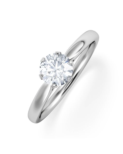 The Diamond Store White Certified 0.70Ct Chloe Low 18K Engagement Ring G/Si2