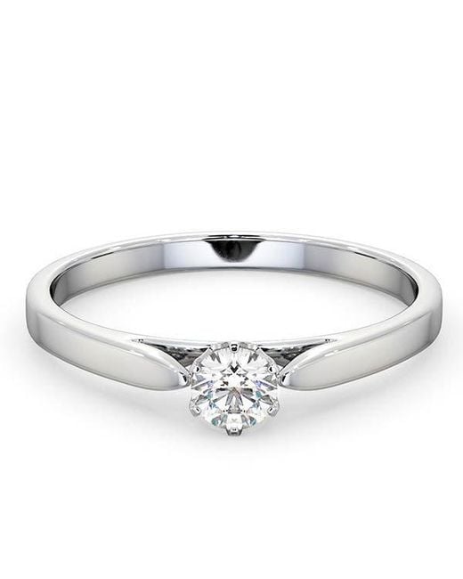 The Diamond Store Metallic Low Set Chloe Lab Diamond Engagement Ring 0.25Ct G/Si1 Platinum