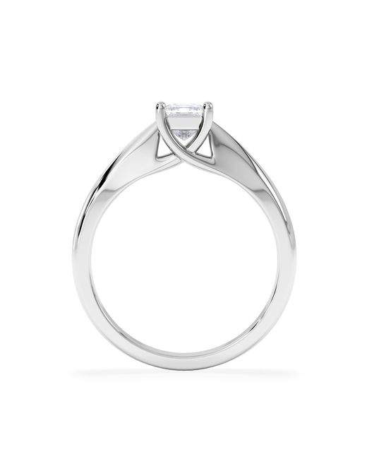 The Diamond Store White Naomi Princess Cut Lab Diamond Engagement Ring 0.50Ct H/Si