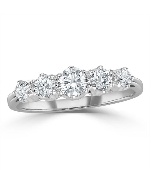The Diamond Store White Grace 18K 5 Stone Diamond Eternity Ring 0.75Ct Pk
