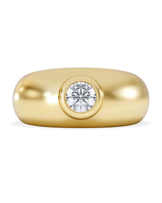 The Diamond Store Metallic Lab Diamond Signet Ring 0.50Ct In18K Vermeil H/Si for men