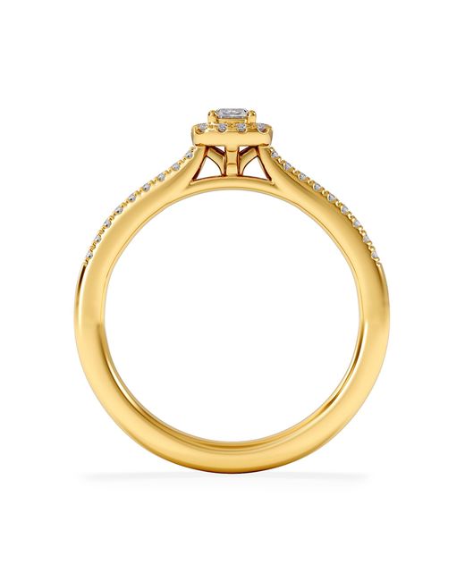 The Diamond Store Metallic Lumia Cushion Cut Lab Diamond Halo Ring 0.33Ct F/Vs