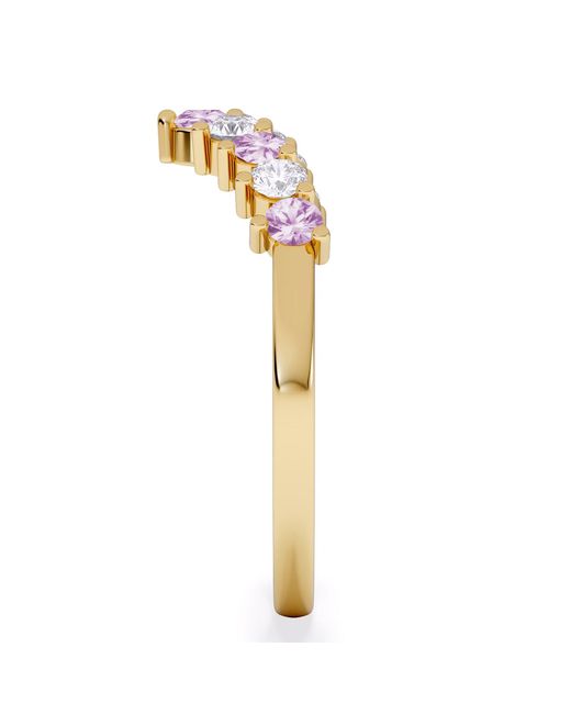The Diamond Store Metallic Starlit Sapphire And Lab Diamond Wishbone Ring